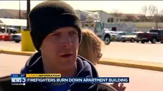 Firefighters burn building where explosion took place