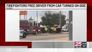 Firefighters free trapped victim from crash at busy Central Peoria intersection