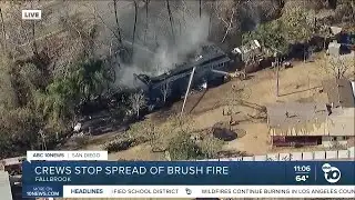 Firefighters quickly stop small brush fire in Fallbrook