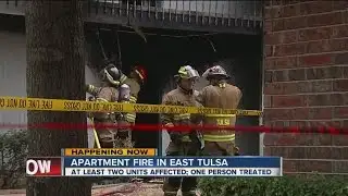 Firefighters quickly work to stop apt. fire from spreading in east Tulsa