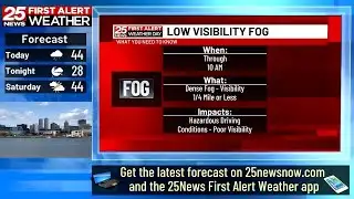 First Alert: Dense fog and rain today
