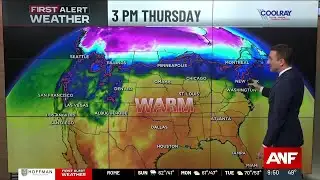 First Alert Forecast: Mostly cloudy Sunday, much warmer next week