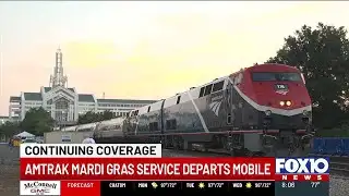 First Amtrak Mardi Gras Service train departs Mobile