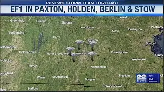 Five confirmed EF1 tornadoes in Worcester County