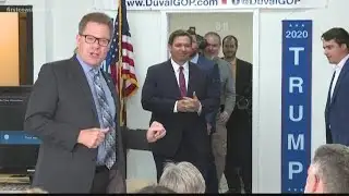 Fla. Gov. Ron DeSantis visits Republican volunteers following attack