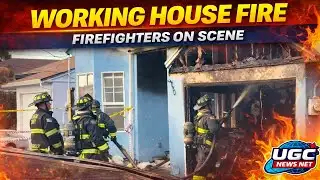 Flames Tear Through Home as Firefighters Rush In