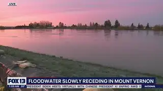 Floodwater slowly receding in Mount Vernon