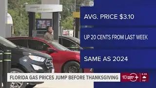 Florida gas prices jump before Thanksgiving, AAA says