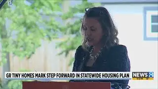 Flowers planted at first completed tiny home in Hope Village