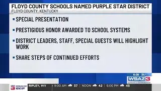 Floyd County Schools named Purple Star District