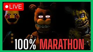 FNAF 100% MARATHON PRACTICE! WE ARE GETTING CLOSER! VTuber Plays Official Fnaf games