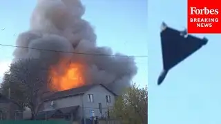 Footage Captures Moment Russian Suicide Drone Strikes Kramatorsk, Ukraine