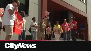 Former Quebec Amazon workers stage protest on first day of Prime Day