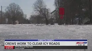 Forsyth County crews work to clear icy roads
