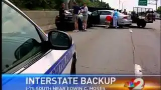 Four car crash slows interstate traffic