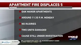 Four children among five displaced after Monday night apartment fire in Monroe