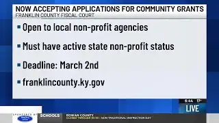 Franklin County Fiscal Court opens community grant applications