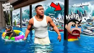 Franklin, Shinchan & Chop Trapped in a Massive Tsunami in Los Santos!