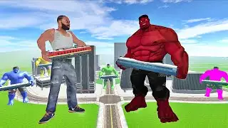 Franklin vs Colourful Hulk - indian bikes driving 3d game