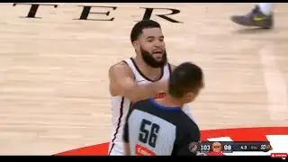 Fred VanVleet ejected after poking ref in the face and calling him a b*tch! 😳