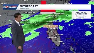Front arrives with showers and a few storms late Saturday. 1.2.26