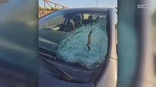 Frozen water balloon shatters windshield, injures man in Yuba County