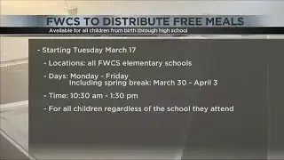 FWCS to distribute free meals amid COVID-19 outbreak