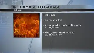 Garage damaged in Dubuque fire