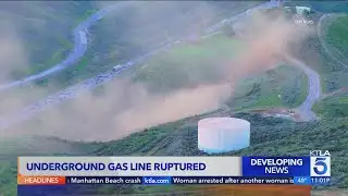 Gas line rupture closes 5 Freeway in Castaic