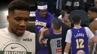Giannis speaks on getting game ball for Lakers after ref wouldn