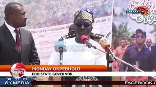 GOVERNOR OKPEBHOLO FLAGS OFF ROAD LINKING OBASEKI