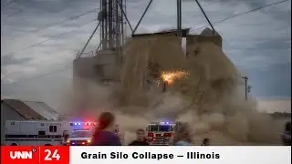Grain Silo Bursts and Collapses in Illinois | Caught on Camera!