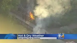 Grass Fire Burns In Open Space