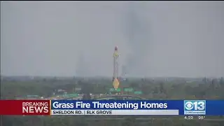 Grass Fire Threatens 20 Structures In Elk Grove