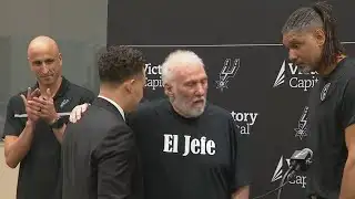 Gregg Popovich makes first public appearance since stroke to introduce new coach