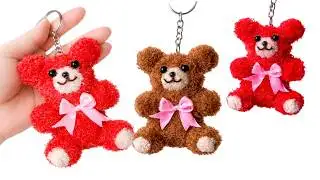 Handmade Teddy Bear Keychain 🧸 Best Gift for Valentine’s Day