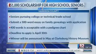 Harrison County Genealogical Society offering $1,000 scholarship