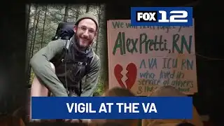 Healthcare workers hold vigil in honor of Alex Pretti