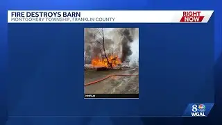 Heavy flames engulf, destroy barn in Franklin County