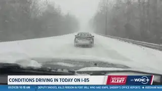 Heavy snow on I-85 in Charlotte, NC | Weather Impact Alert