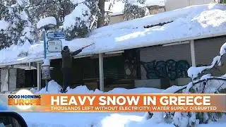 Heavy snowstorm in Greece leaves thousands without electricity