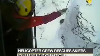 Helicopter crew rescues skiers