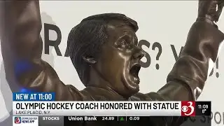 Herb Brooks statue unveiled at Olympic Center