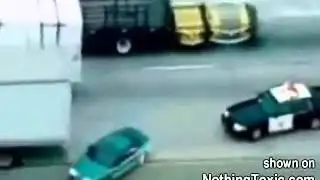 HERO TRUCKER STOPS PURSUIT WARNING: GRAPHIC