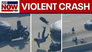 High-speed motorcycle chase ends in violent crash