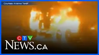 Highway 400 midnight closure as tractor trailer burned to the ground