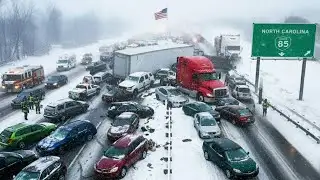 Historic Blizzard Explodes Across U.S.: Massive I-85 Pileup Sparks Chaos, North Carolina Crippled