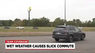 Holiday weekend drivers face slick commute