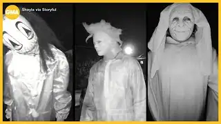 Home invasion by Halloween-masked individuals caught on camera