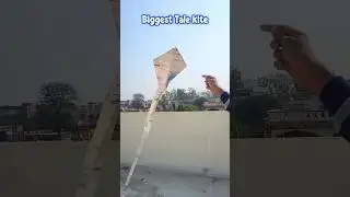 Homemade BIGGEST Tale kite flying , how to make newspaper kite